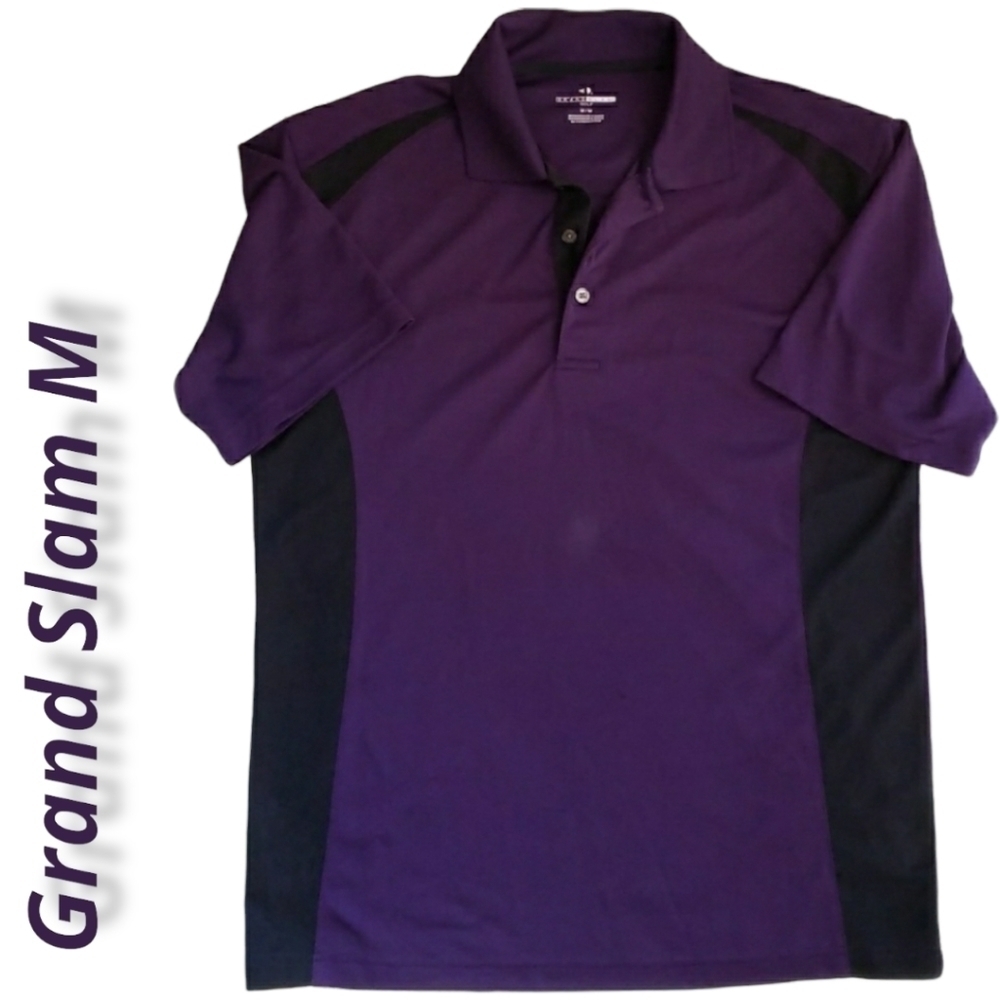 Grand Slam Golf Polo Mens Med. Purple/Black GUC